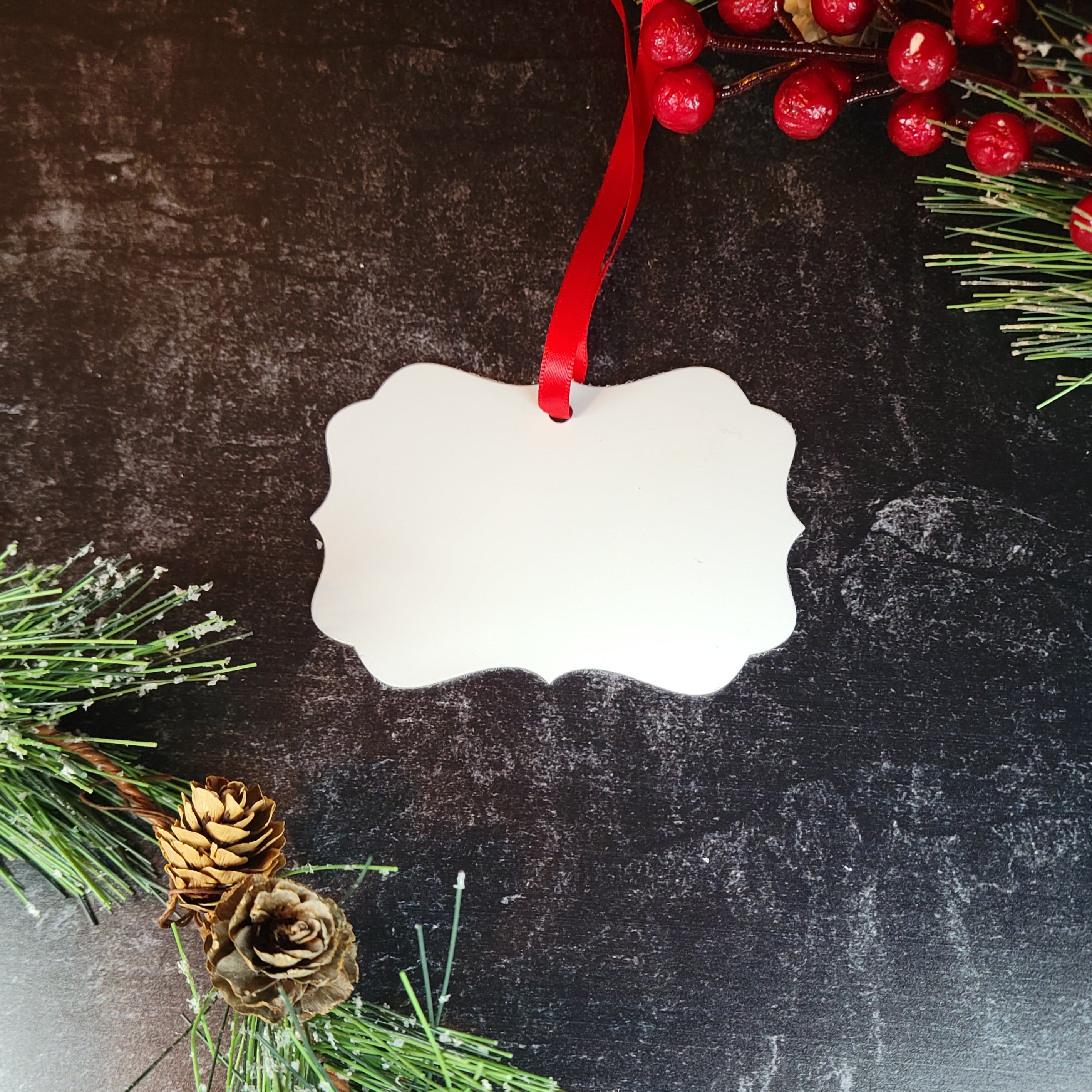 Sublimation ALUMINUM ornament blanks, white double sided RTS – ACC